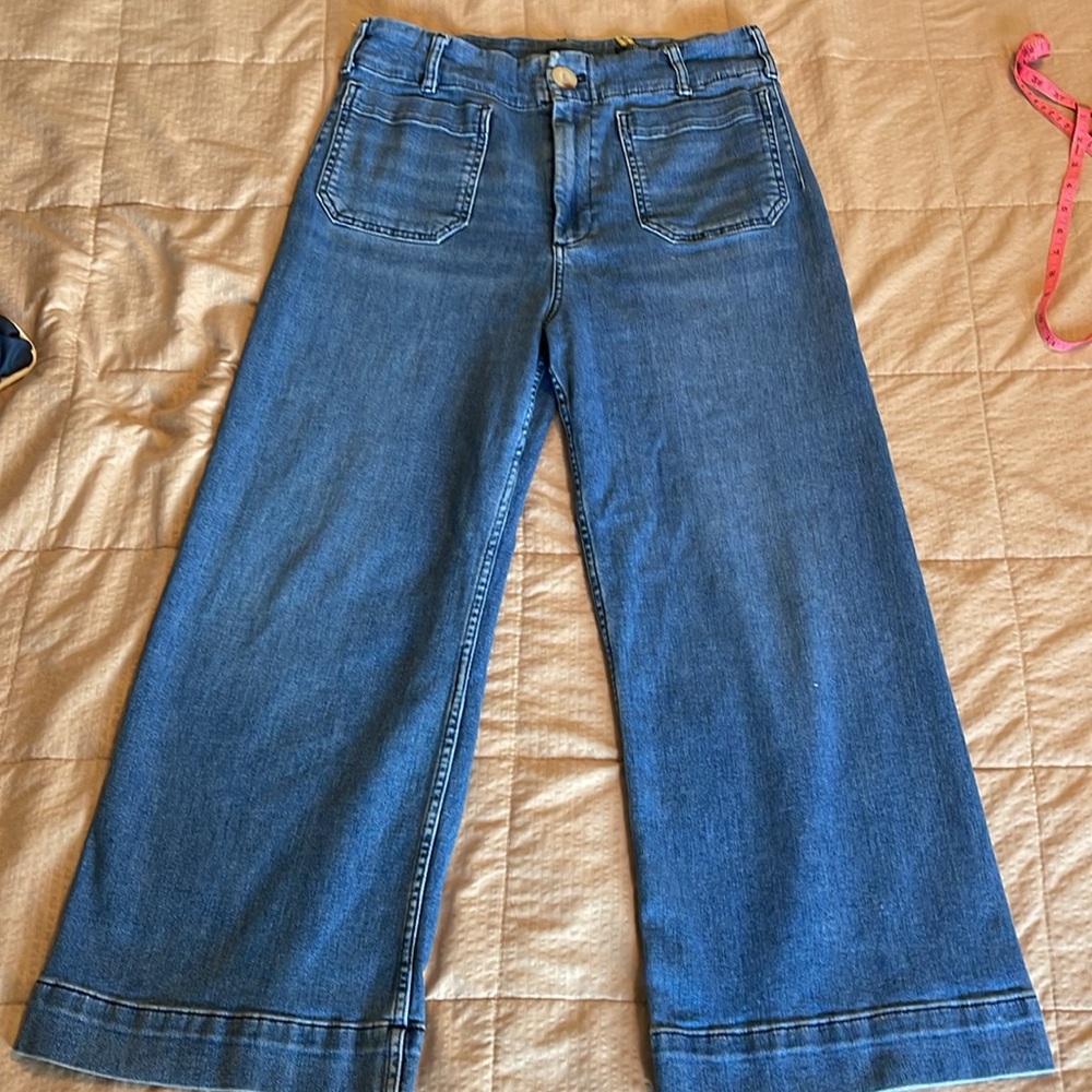 Anthropologie The Colette High Rise Wide leg cropped jean.